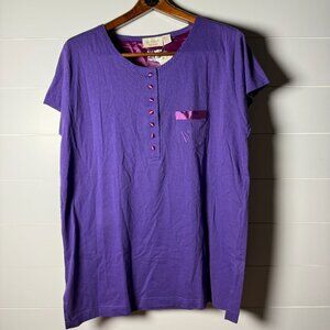 Victoria's Secret Gold Label PJ Set Purple Short Sleeve Size Small- NWT